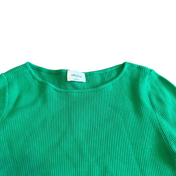 Wilfred Free Aritzia Long Sleeve Cutout Dress Green Stretch Size Small Womens - Picture 2 of 13